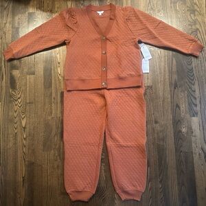 NWT Time And Tru Quilted Cardigan & Jogger Sweatpants Set Size Large (12-14)